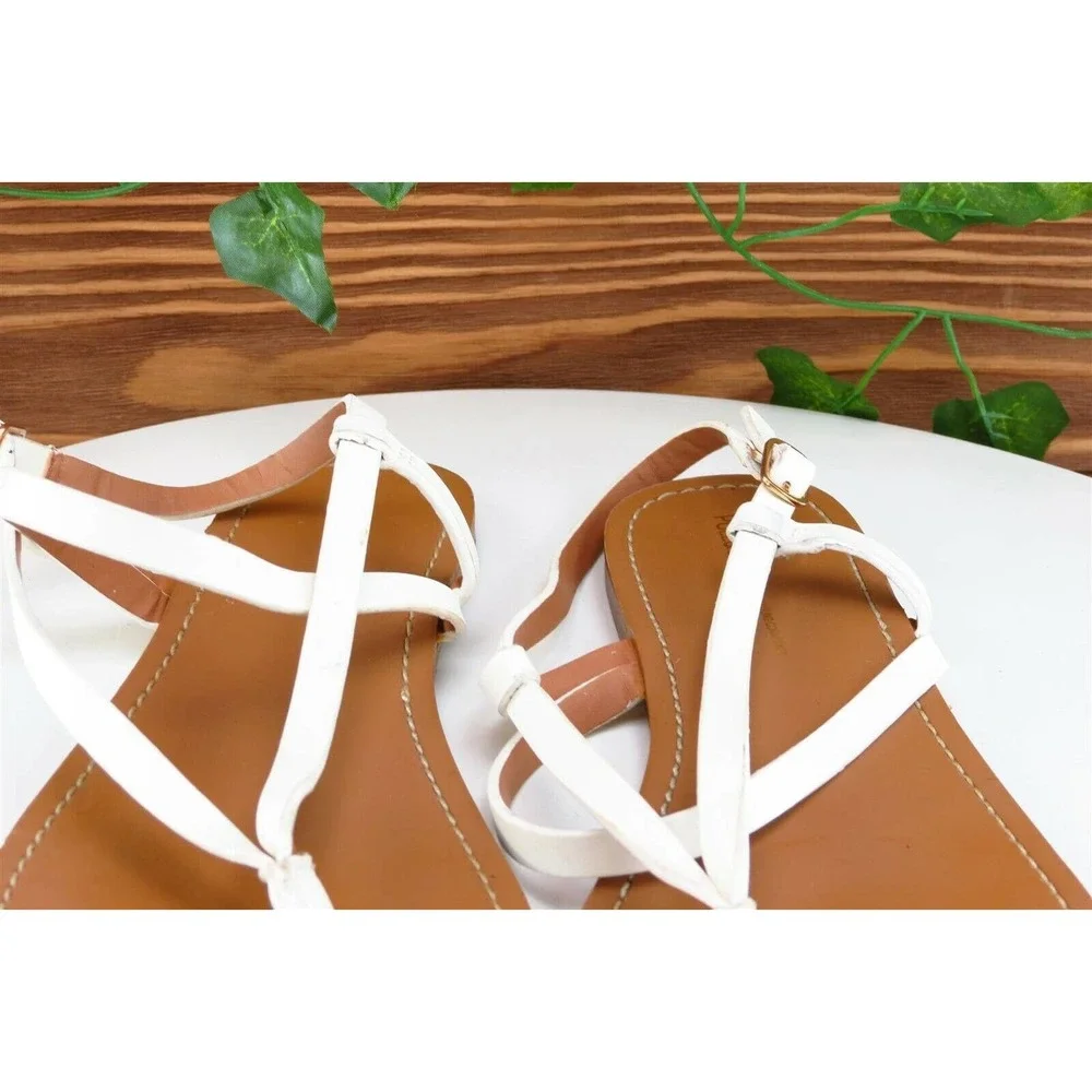Pull&Bear Sz 39 M White‎ Strappy Synthetic Women Sandals